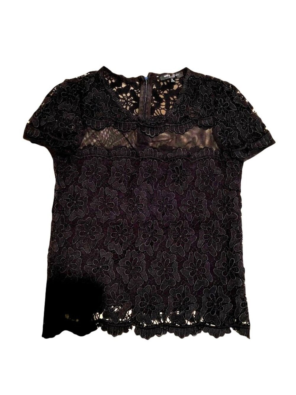 ROMEO & JULIET- BLACK LACE WOMEN'S TOP SIZE MEDIUM